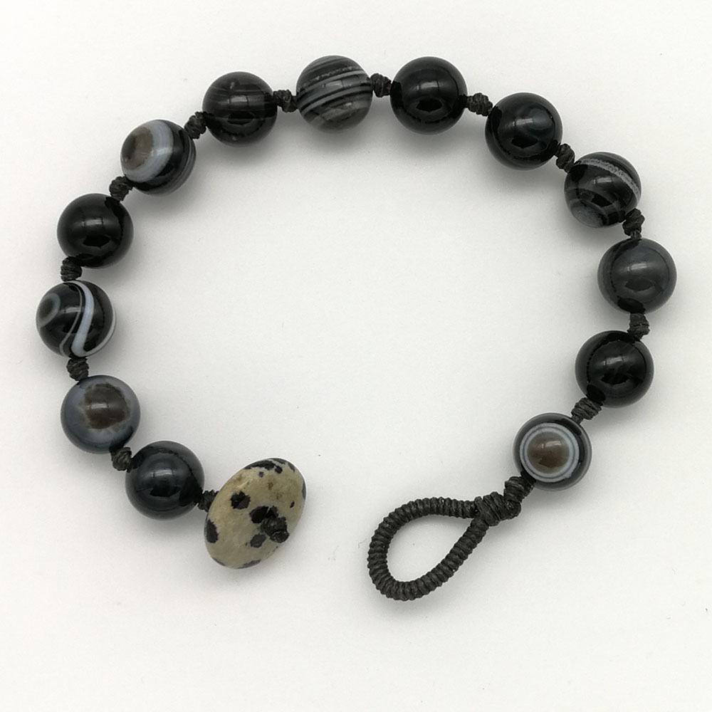 Braccialetto agata nera - 91014 Scopello