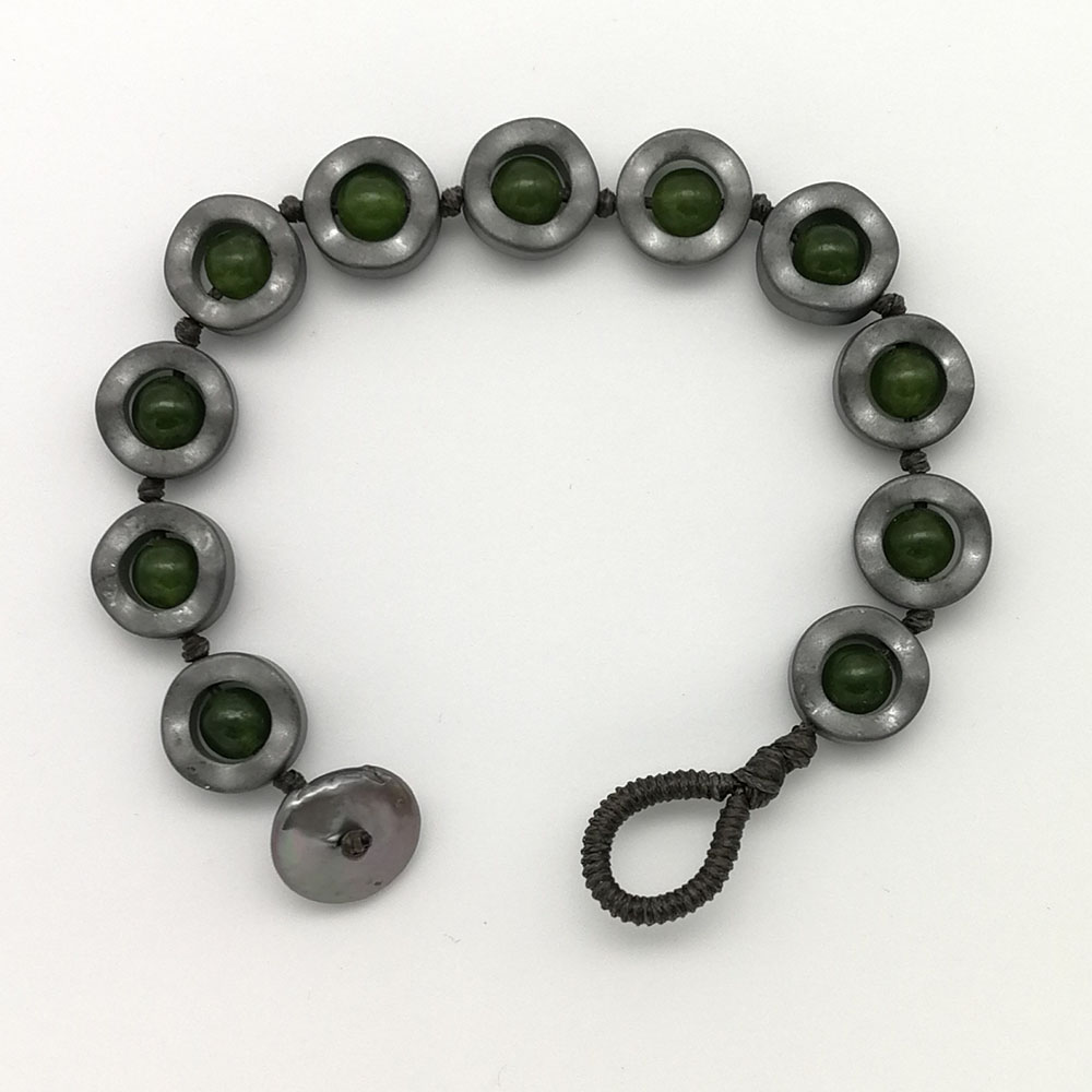 Braccialetto ematite e giada - 91014 Scopello