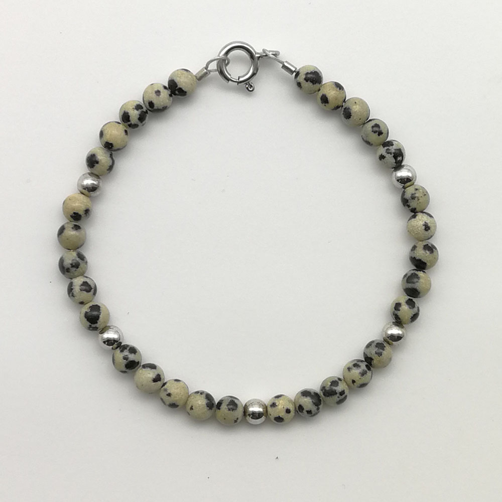 Braccialetto dalmatite e argento rodiato - 91014 Scopello