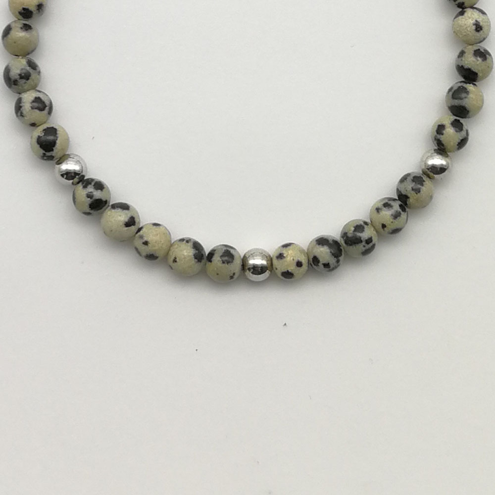 Braccialetto dalmatite e argento rodiato - 91014 Scopello