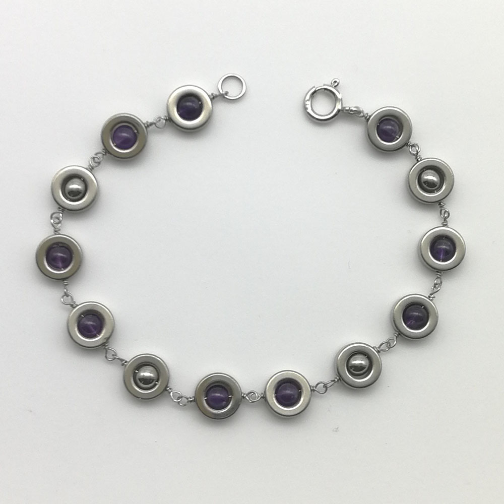 Braccialetto ematite ametista - 91014 Scopello