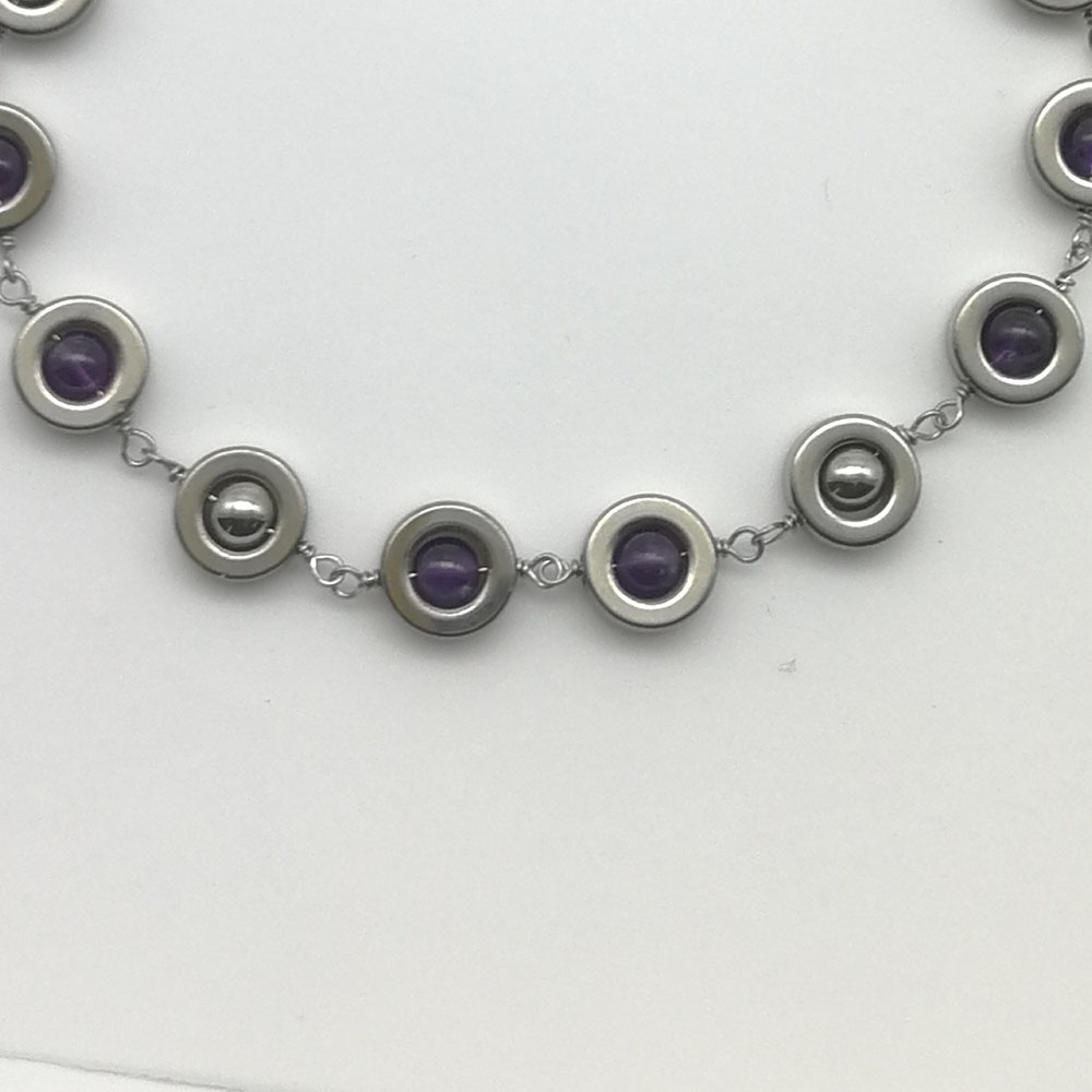 Braccialetto ematite ametista - 91014 Scopello