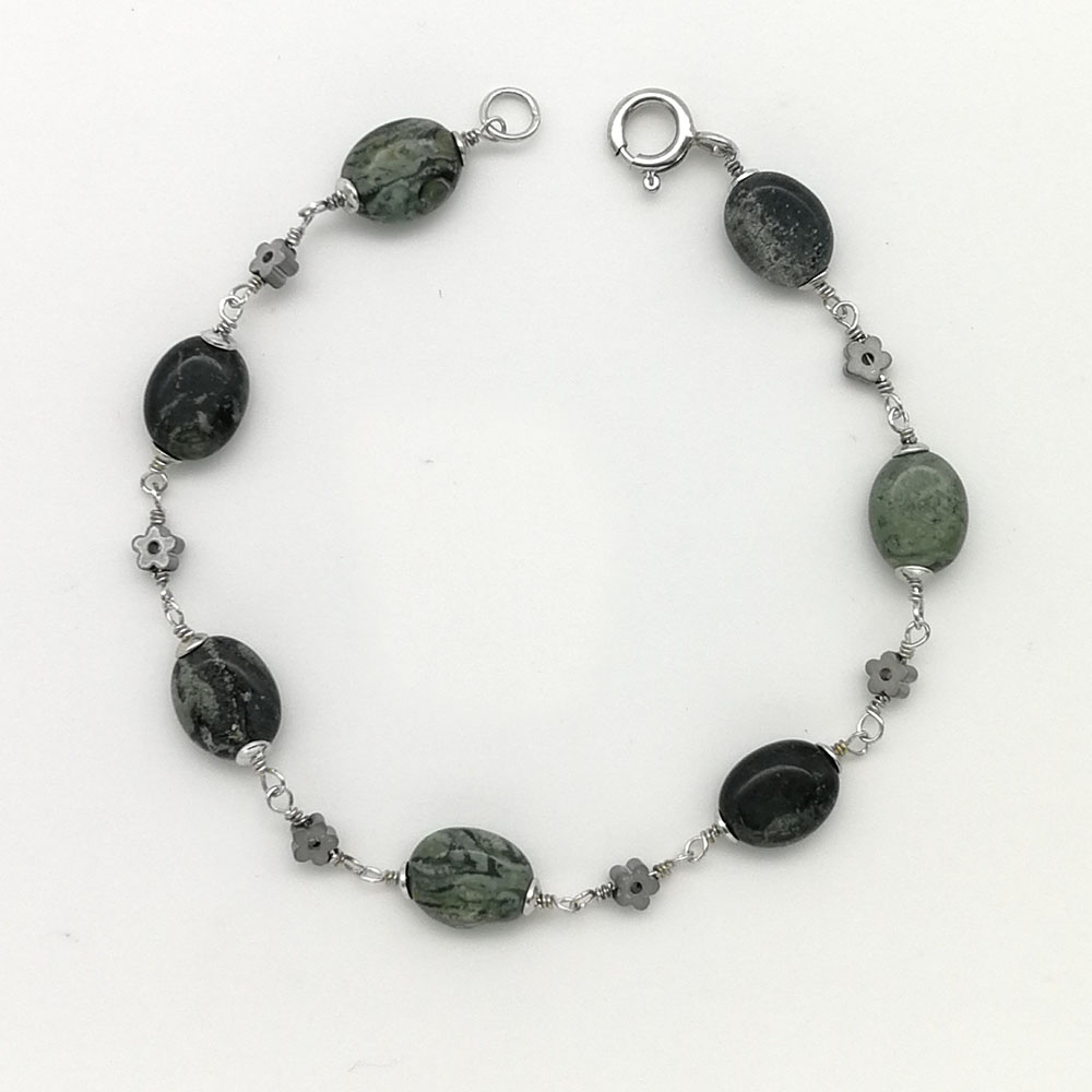 Braccialetto fiore di ematite - 91014 Scopello