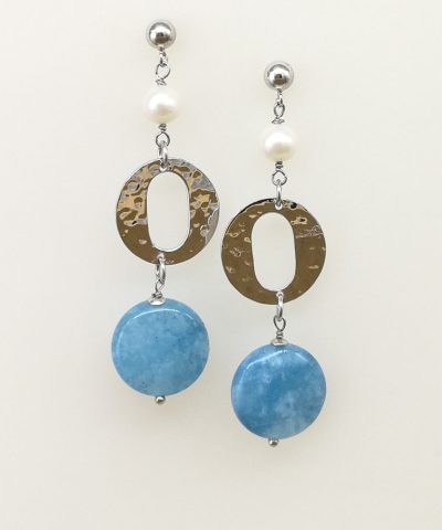 orecchini angelite e perle - 91014 Scopello
