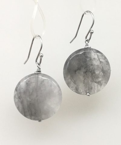 orecchini disco quarzo nuvola - 91014 Scopello
