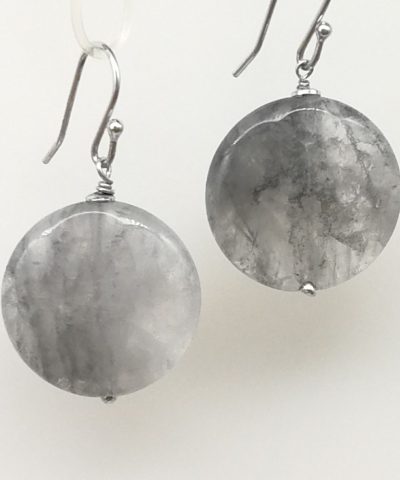 orecchini disco quarzo nuvola - 91014 Scopello
