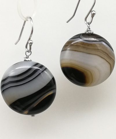 Orecchini disco agata grigia - 91014 Scopello