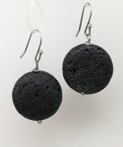 Orecchini disco pietra lavica - 91014 Scopello