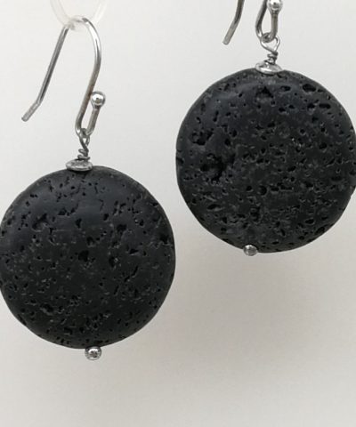 Orecchini disco pietra lavica - 91014 Scopello