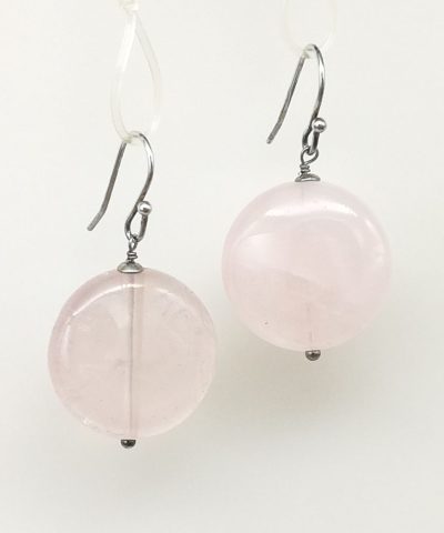 Orecchini disco quarzo rosa - 91014 Scopello