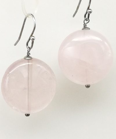 Orecchini disco quarzo rosa - 91014 Scopello